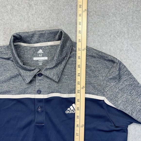Adidas Golf Polo Shirt Men’s Medium Blue Gray Heather Short Sleeve 027579 - Picture 8 of 9